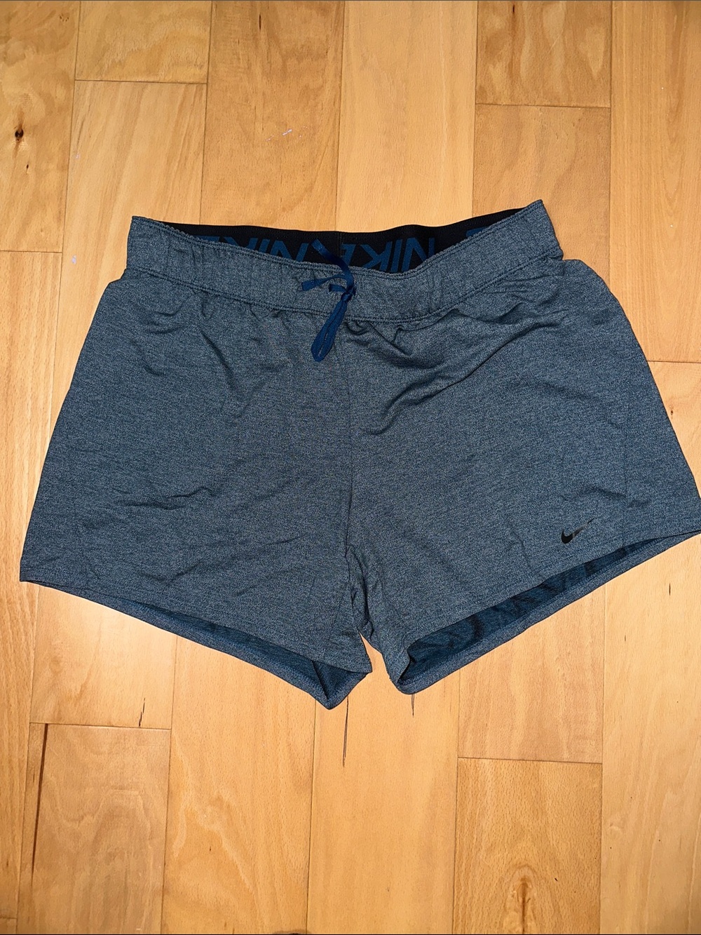 Nike Women's Navy Heather Athletic Shorts with Drawstring